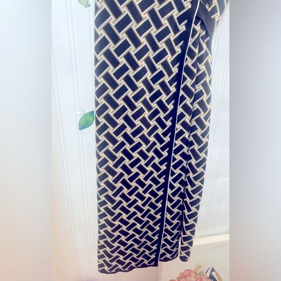 DVF TARGET SLEEVELESS SWEATER KNIT MIDI WRAP DRESS Sz M - Picture 5 of 11